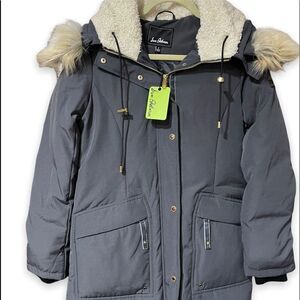 SAM Edelman Women's Faux-Fur-Trim Hooded Down Puffer Parka Winter Coat Small NWT